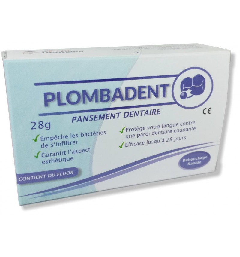 Pansement dentaire Plombadent plombage chez