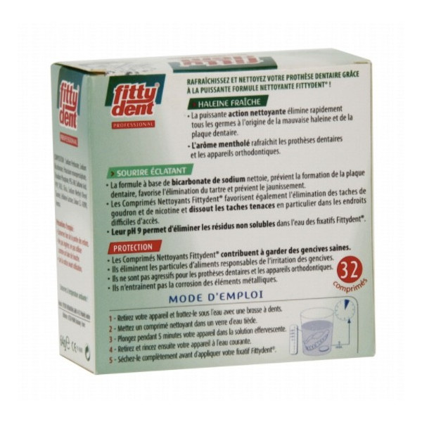FITTYDENT COMPRIMÉS NETTOYANTS BOITE DE 32